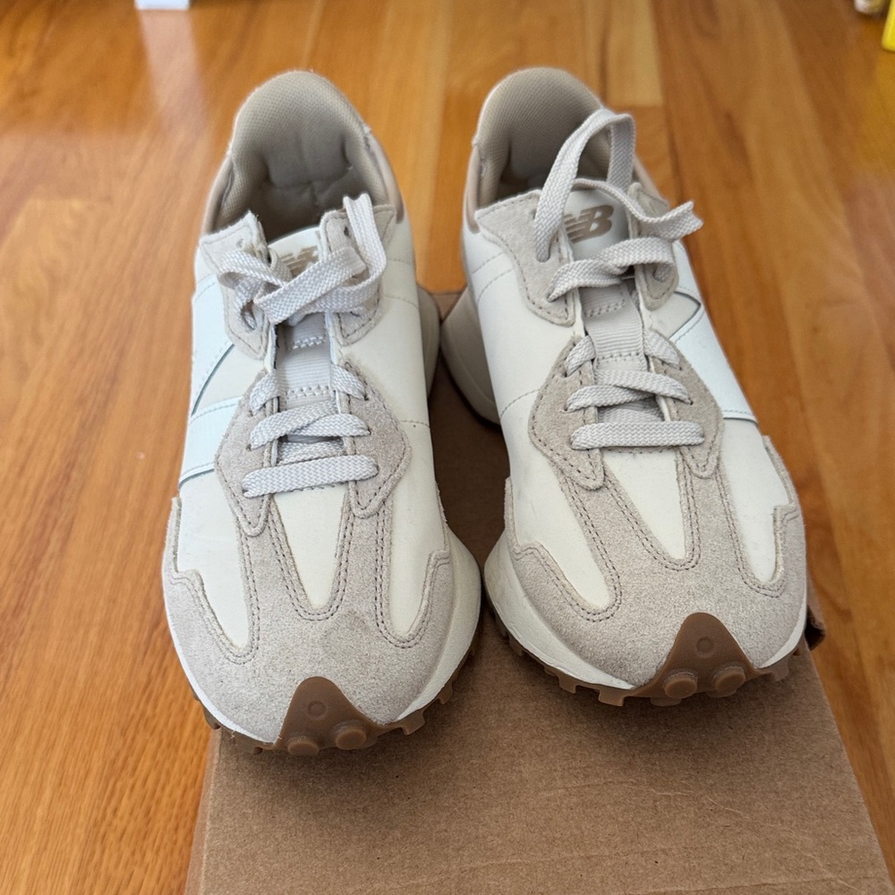 New Balance Neutral Beige and Cream Lace-Up Sneakers